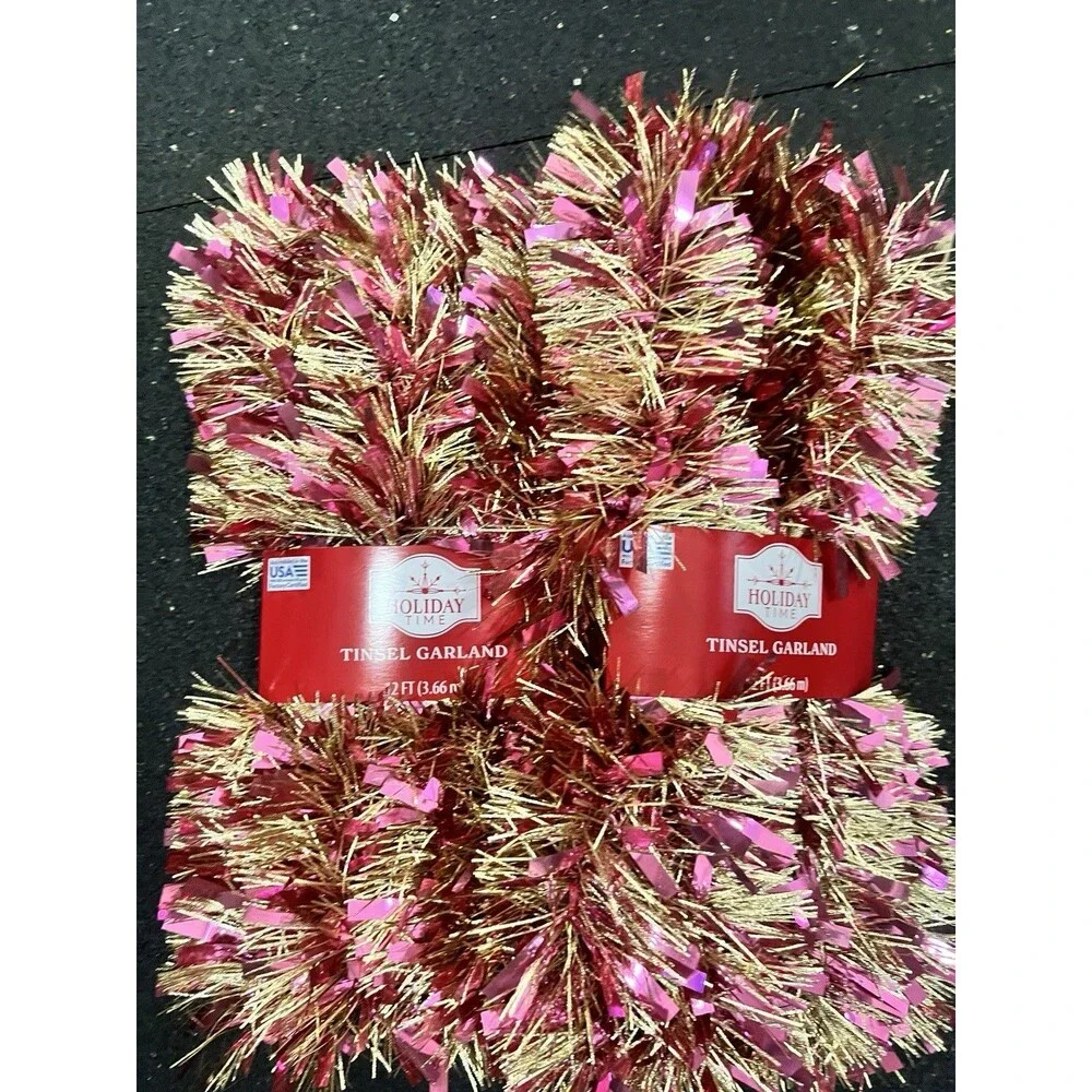 2 packs Pink gold christmas Tree GARLAND approx 3